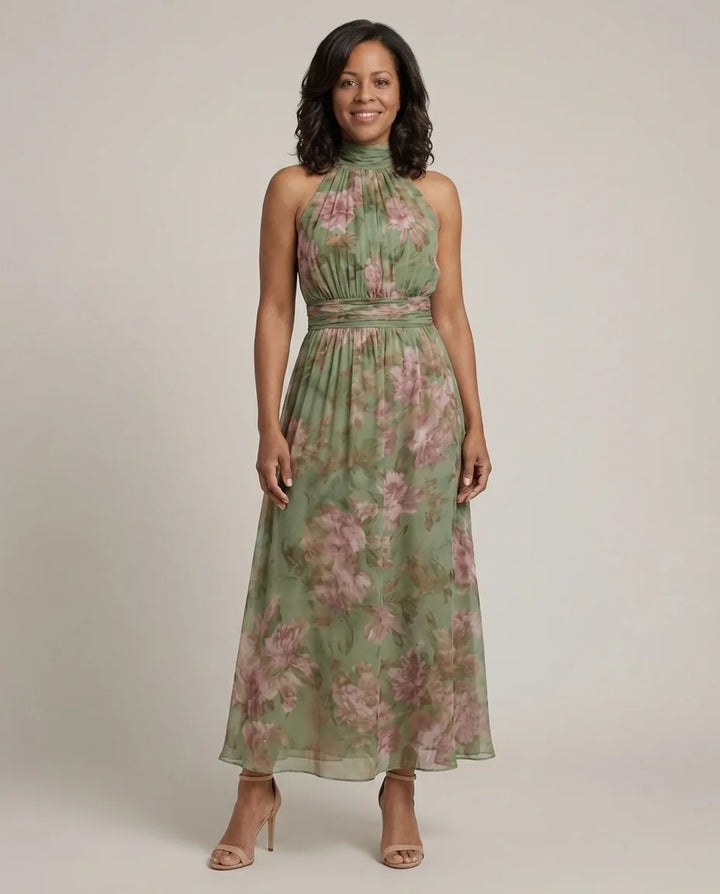 Abito Floreale con Scollo Halter