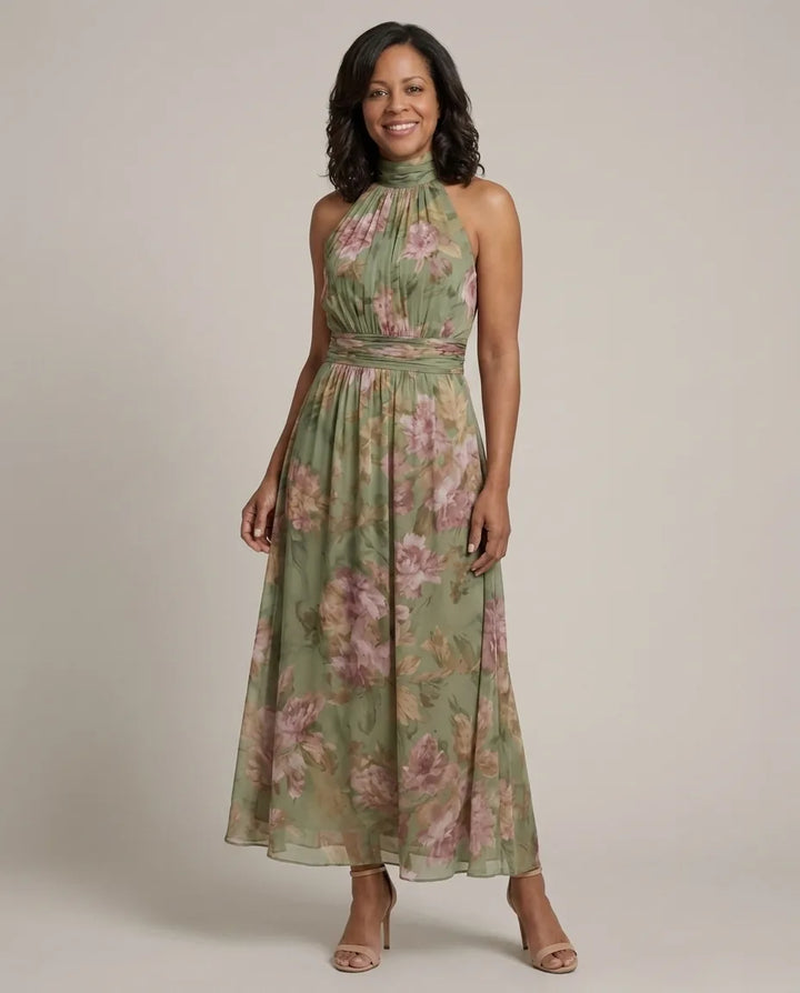 Abito Floreale con Scollo Halter