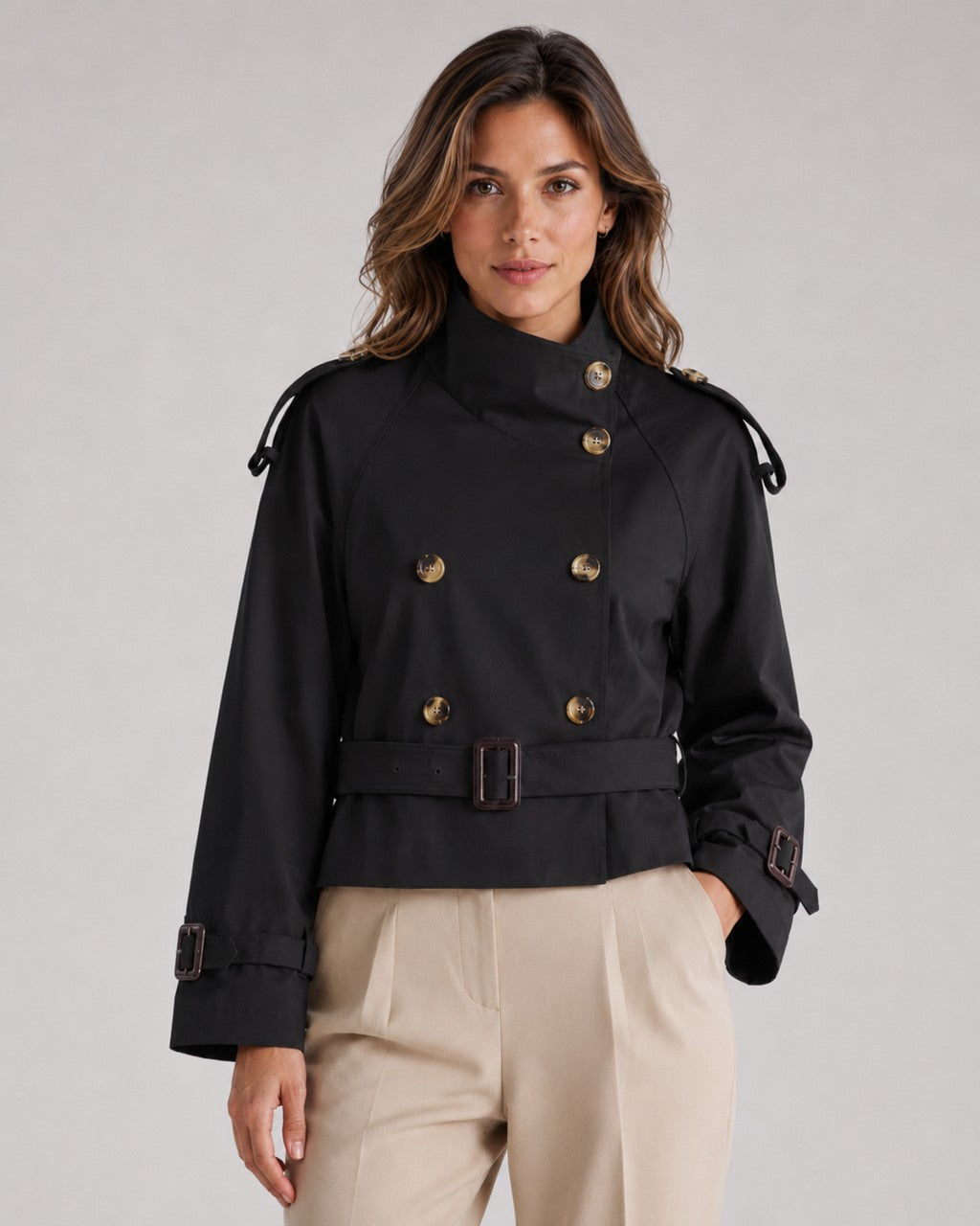 Cappotto Corto Stile Trench