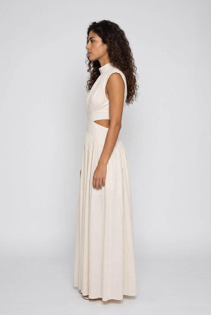 Abito Maxi con Collo Alto