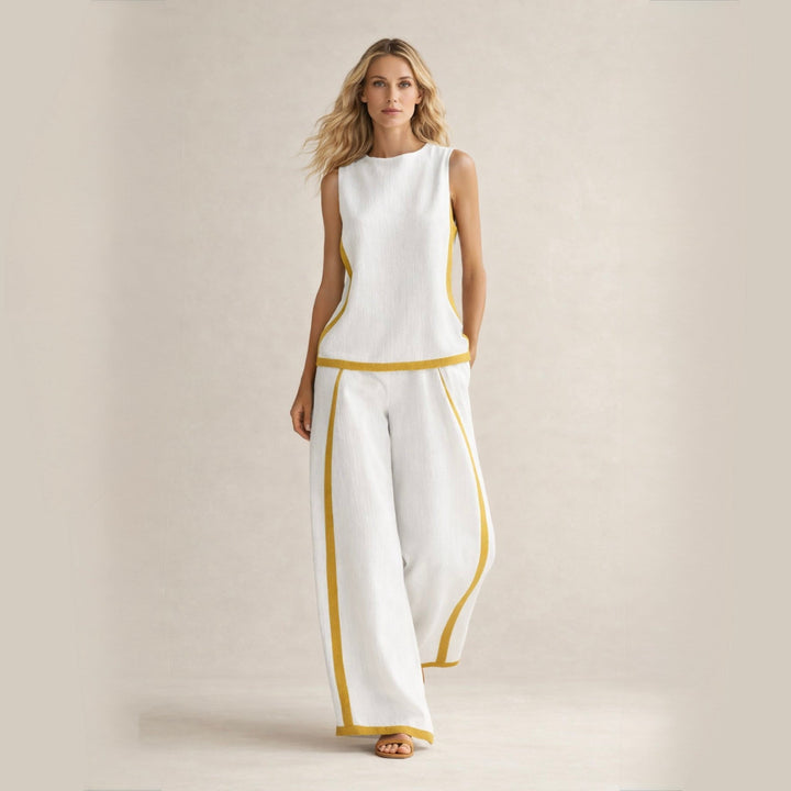 Completo Pantalone con Profili a Contrasto