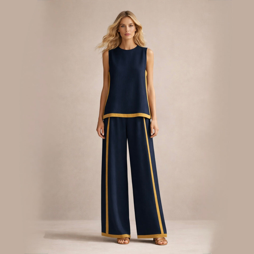 Completo Pantalone con Profili a Contrasto