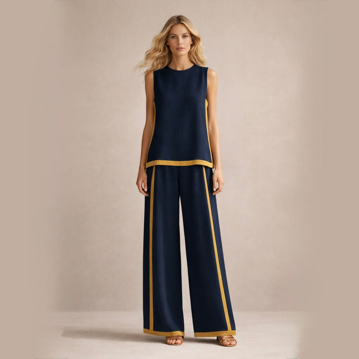 Completo Pantalone con Profili a Contrasto