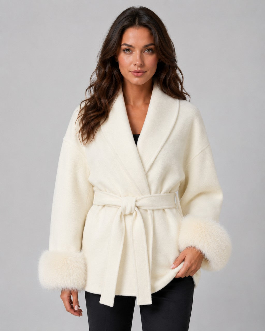 Cappotto a Vestaglia con Cintura