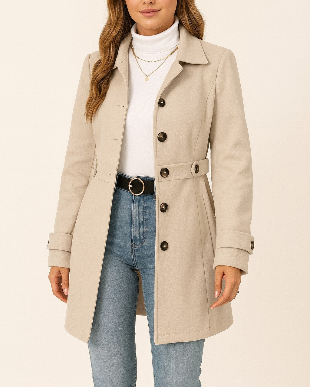 Trench Avvitato con Cintura