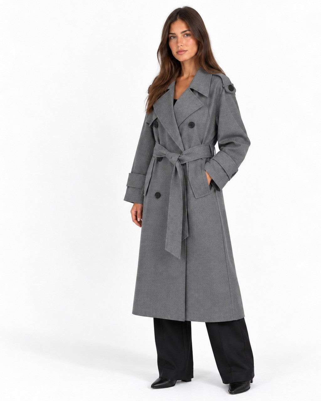 Trench Lungo con Revers Ampi