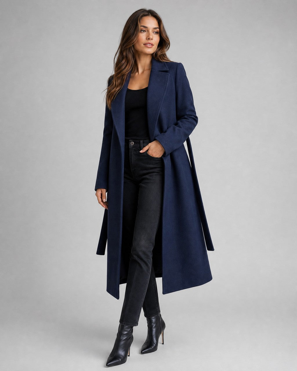 Trench Sartoriale Blu Navy