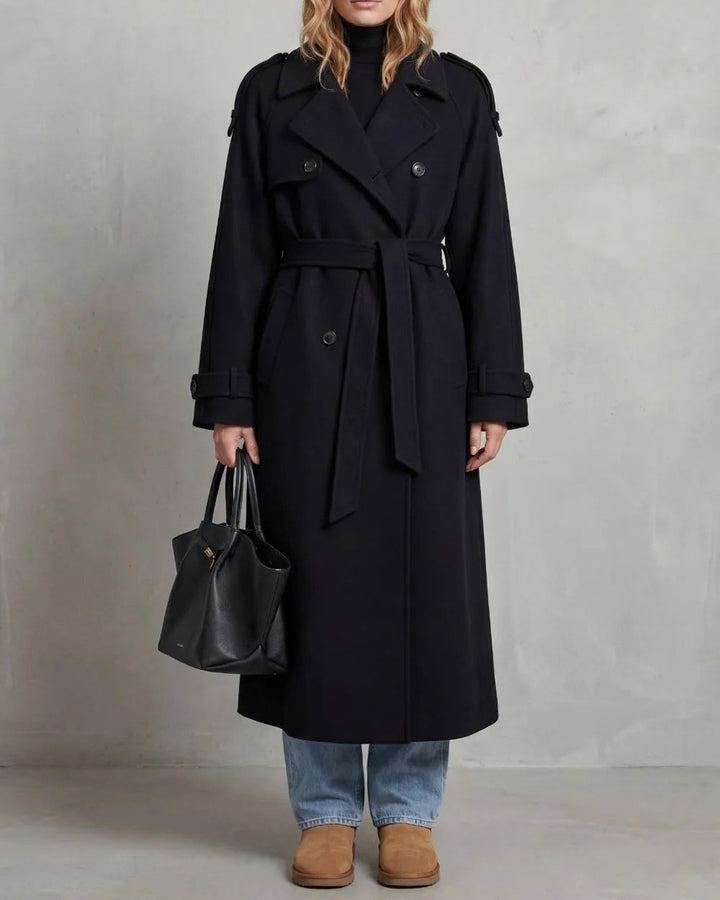 Trench Sartoriale Nero Lungo