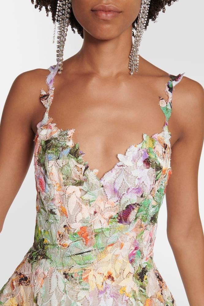 Abito Midi Floreale Scollo a Cuore