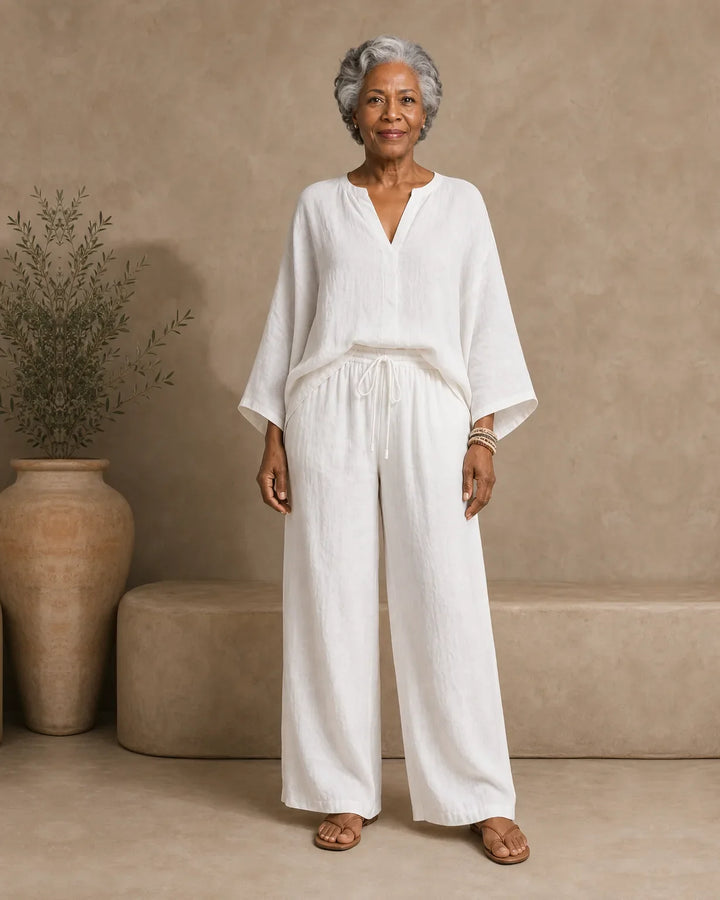 Completo Pantalone con Scollo a V